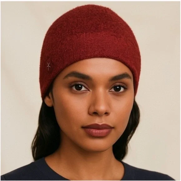 New - CozyChic Lite Confetti Beanie in Crimson-Rosewood Barefoot Dreams CozyChic Lite Confetti Beanie Hat Crimson  main image 4